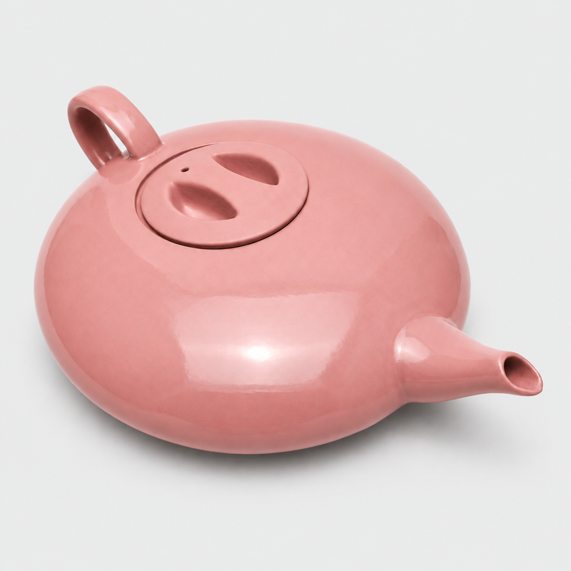 Pinky Pink Flat Teapot