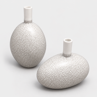 Cracked Glaze Egg Shaped Vase Set