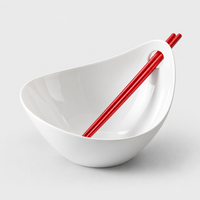 White Glaze Free Loop Noodle Bowl