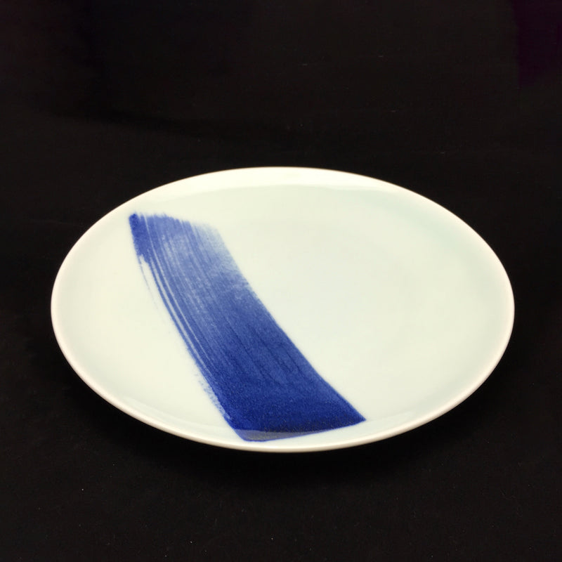 China Blue Brush Stroke Round Plate – (210mm)