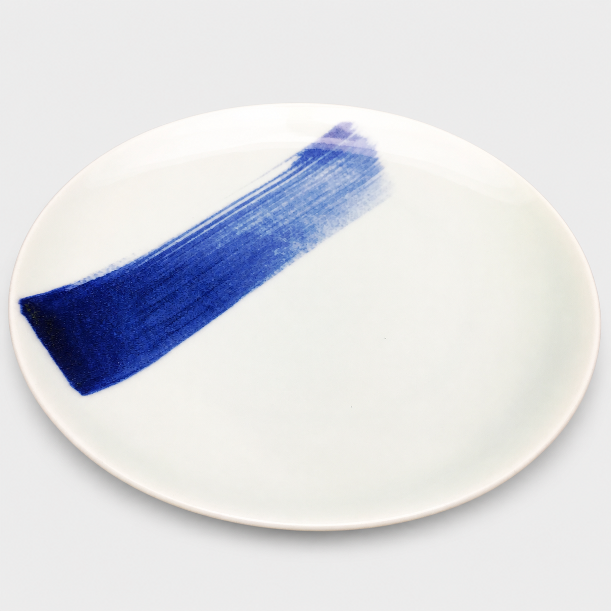 China Blue Brush Stroke Round Plate – (270mm)