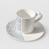 Cracked China Blue Coffee Cup