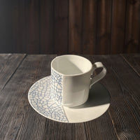 Cracked China Blue Coffee Cup