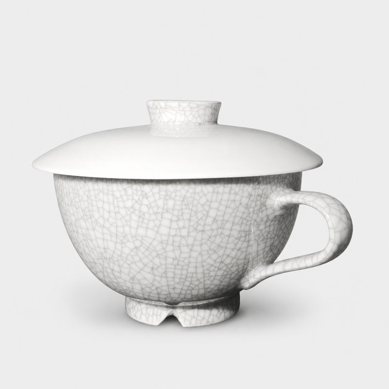 Cracked Glaze Korean Style Noodle Soup Bowl With Lid