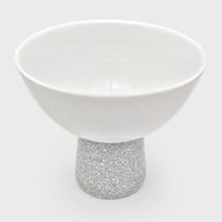 Cracked Glaze Tall Footed Ice Cream Bowl