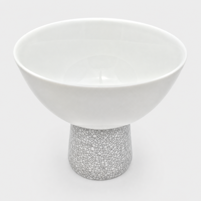 Cracked Glaze Tall Footed Ice Cream Bowl