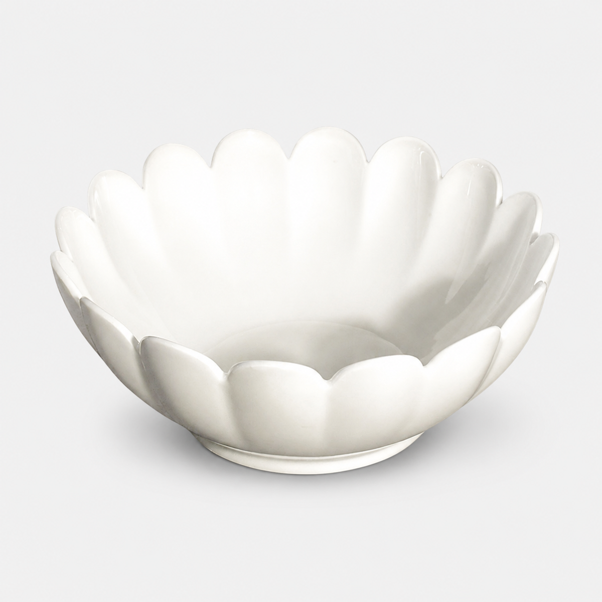 Green White 16 Petal Deep Bowl
