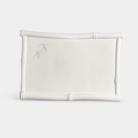 Green White Bamboo Frame Flat Plate