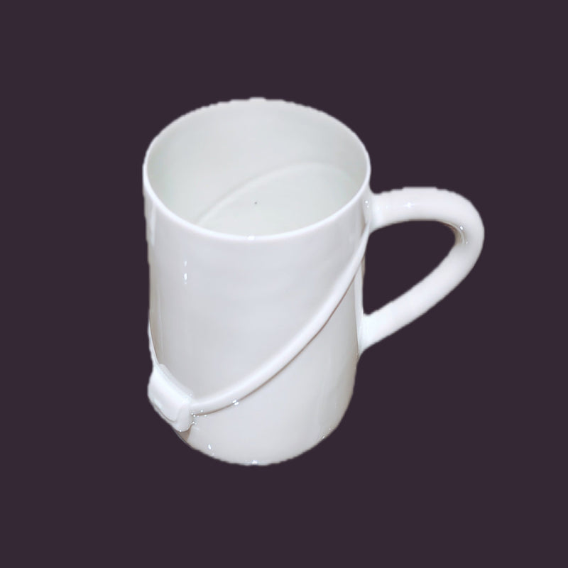 Green White Cup Wearing A Sling Bag