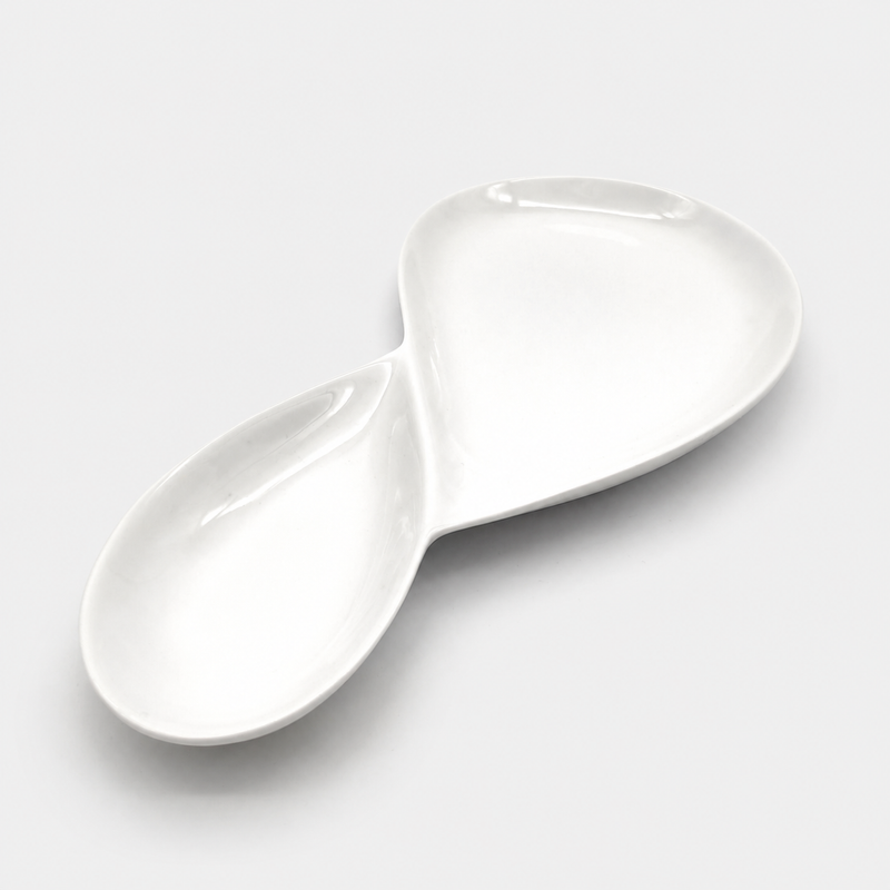 Green White Figure 8 Plate