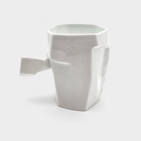 Green White Free Cut Coffee Cup