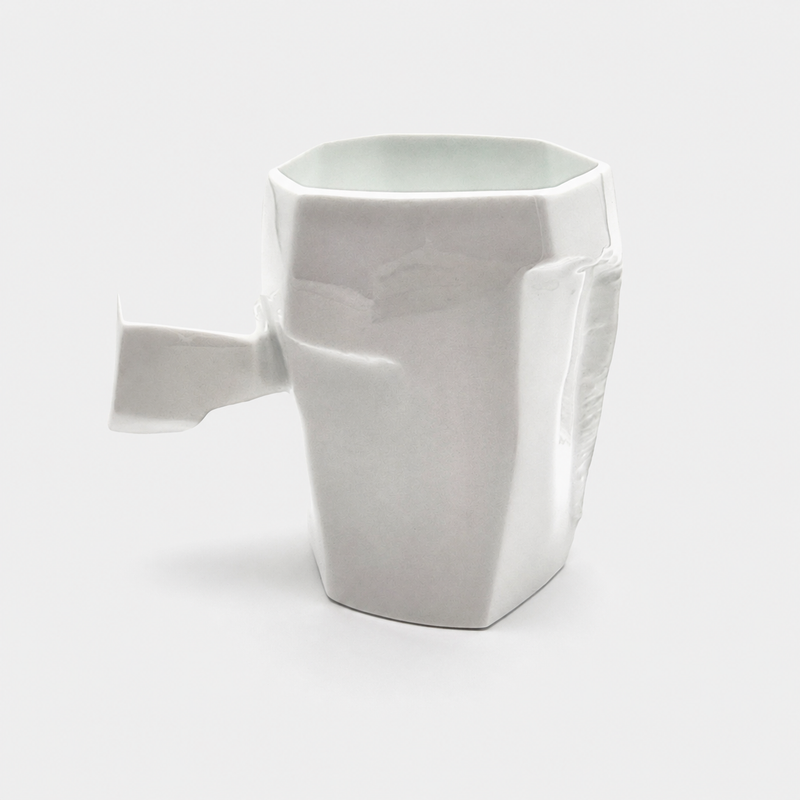Green White Free Cut Coffee Cup