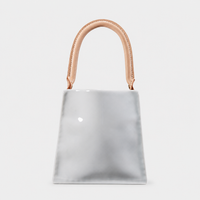 Green White Handbag Vase With Leather Handle