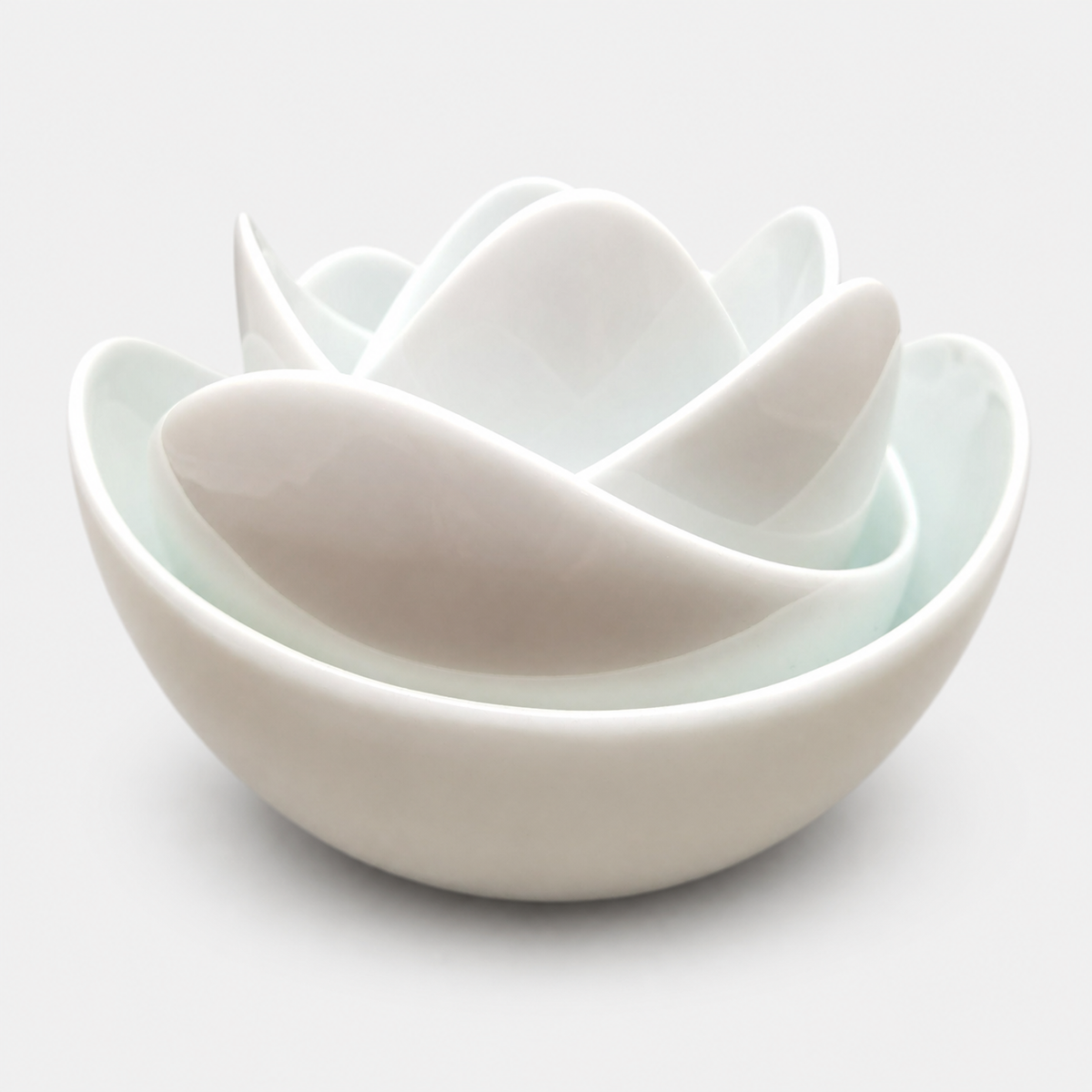 Green White Lotus Bowl Set