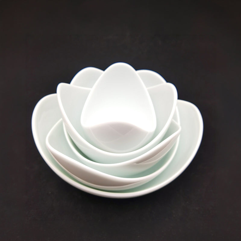 Green White Lotus Bowl Set