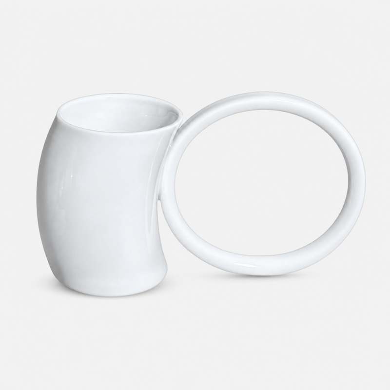 Green White Mug With Large Ear