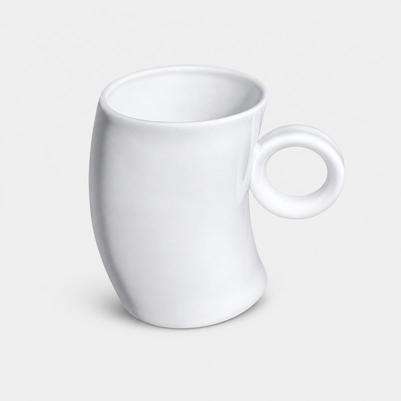Green White Mug With Small Ear