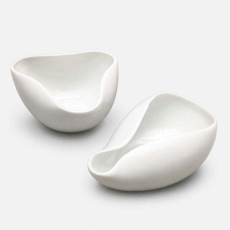 Green White Sugar & Cream Bowls