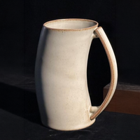 Spotted Partridge Color Glaze Beer Cup With Bow Handle