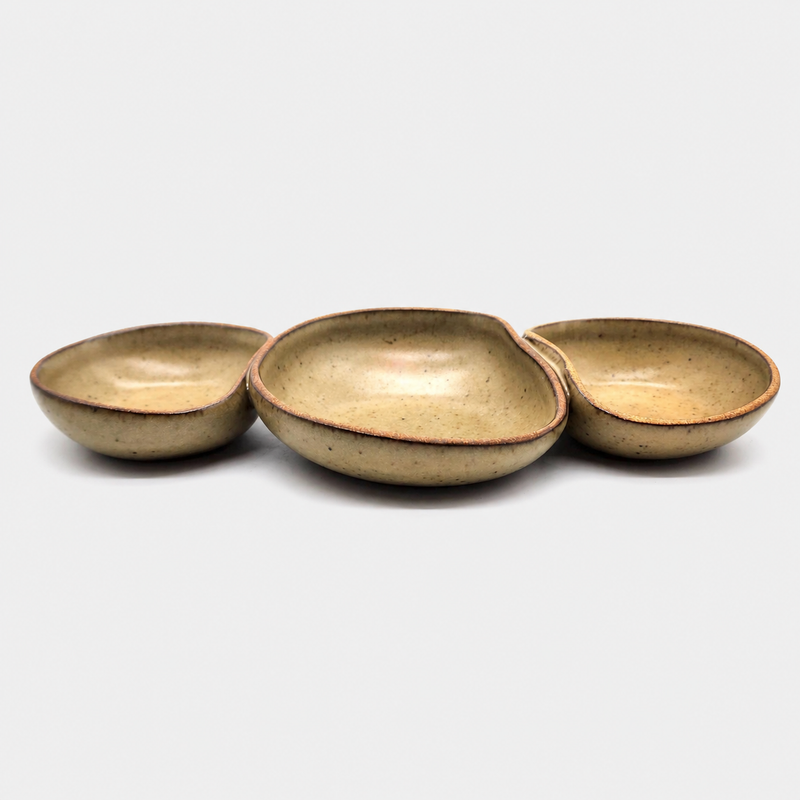 Spotted Partridge Color Glaze Multi Dish Triple