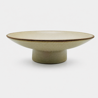 Spotted Partridge Color Glaze Tall Footed Plate