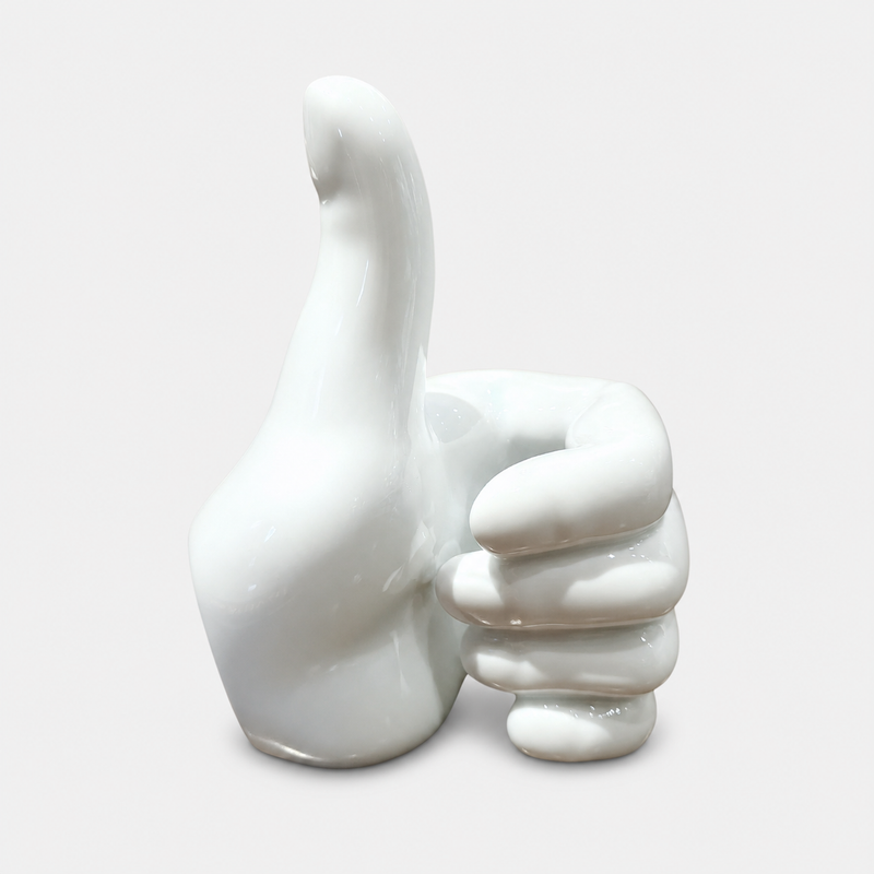Thumbs Up! Green White Pen Holder