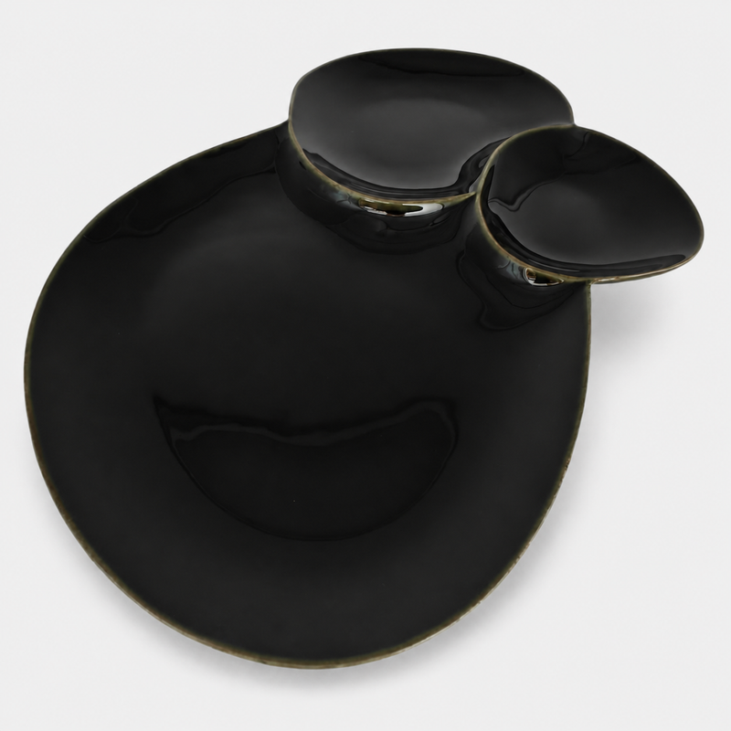 Triple Loops Plate Black