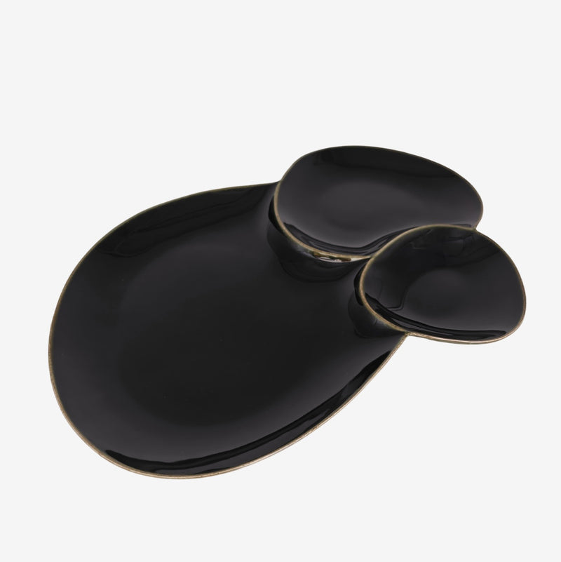 Triple Loops Plate Black