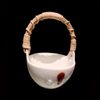 Underglaze Red Small Bowl With Cane Handle