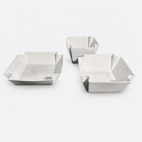 White Glaze Folded Square Bowls Set