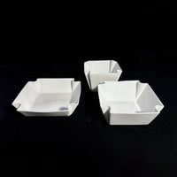 White Glaze Folded Square Bowls Set