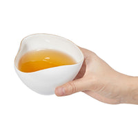 White Glaze Golden Rim Arbitrarily Shaped Tea Cup Set